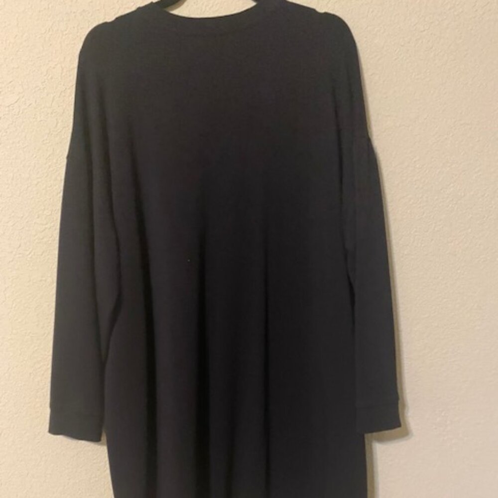 Soft Black Knee Length Pull Over Dress